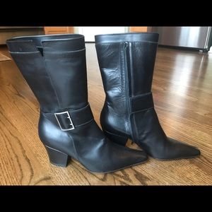 Nancy Geist black leather boots